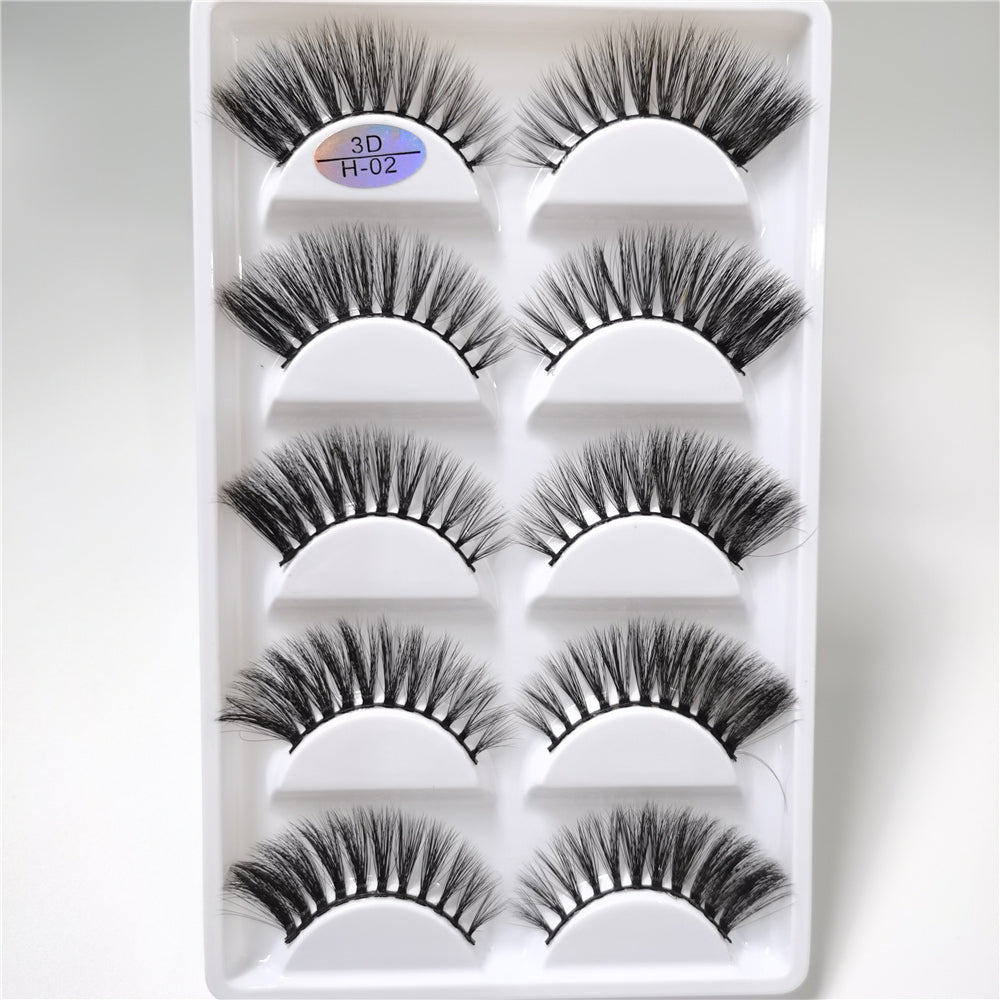 Wholesale 5 Pairs Of Imitation Mink False Eyelashes 3d Handmade Full 5in1 Eyelashes Private Label H13