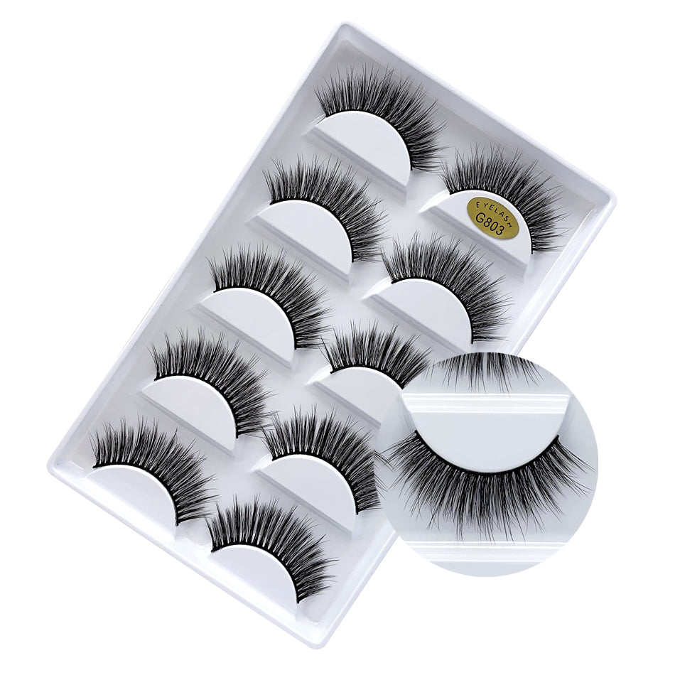 New Products And Waterproof Eyelashes 5 Pair Cheap False Eyelash Makeup