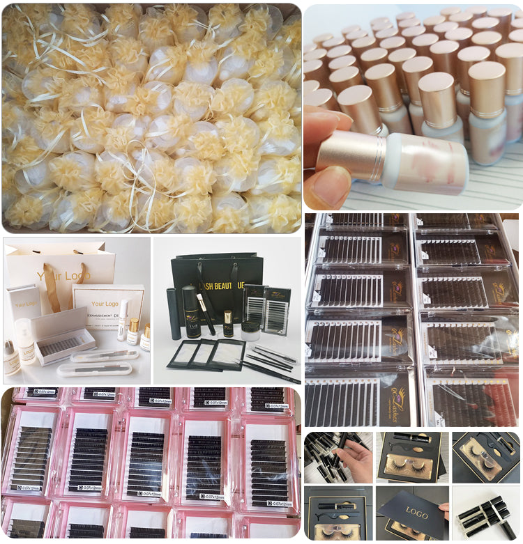 Wholesale Supply Private Logo Matte Black Velvet Mink Eyelash Extension Tray Lashes Roll CC CD DD Dark Black Cashmere Eyelashes