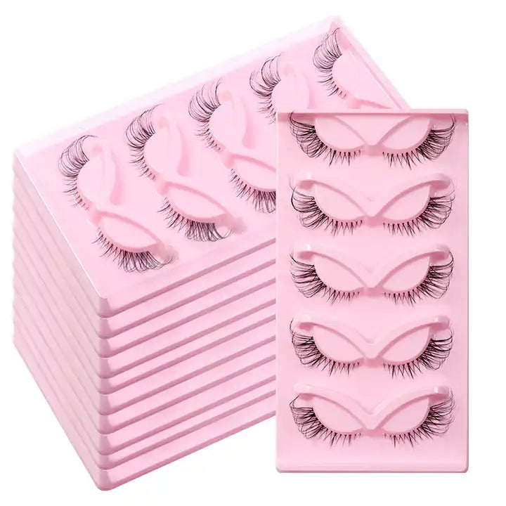 Wholesale 3D Silk Faux Mink False Eyelashes 5 Pair Travel Eyelashes Faux Natural Roll Eyelashes Manufacturer