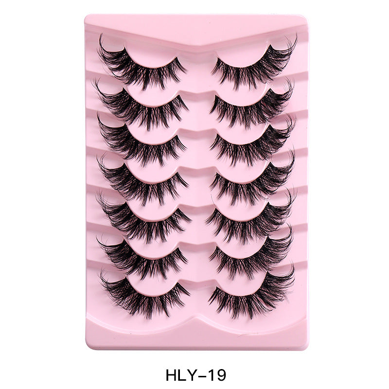 Wholesale 3D Silk Faux Mink False Eyelashes 5 Pair Travel Eyelashes Faux Natural Roll Eyelashes Manufacturer