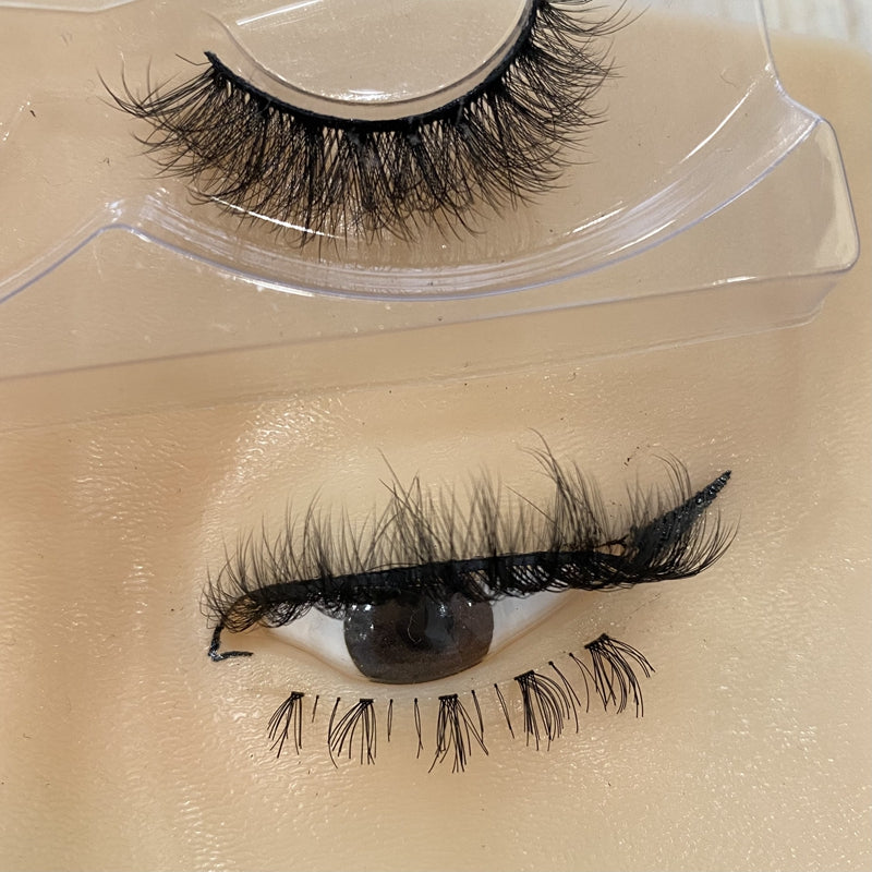 Best Selling Full Eyelashes 15mm Imitation Mink Eyelashes False Eyelashes Artificial Plant Fiber Russian Full Eyelashes