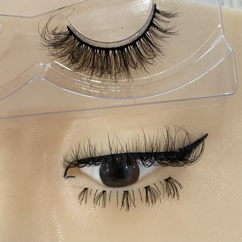 Best Selling Full Eyelashes 15mm Imitation Mink Eyelashes False Eyelashes Artificial Plant Fiber Russian Full Eyelashes