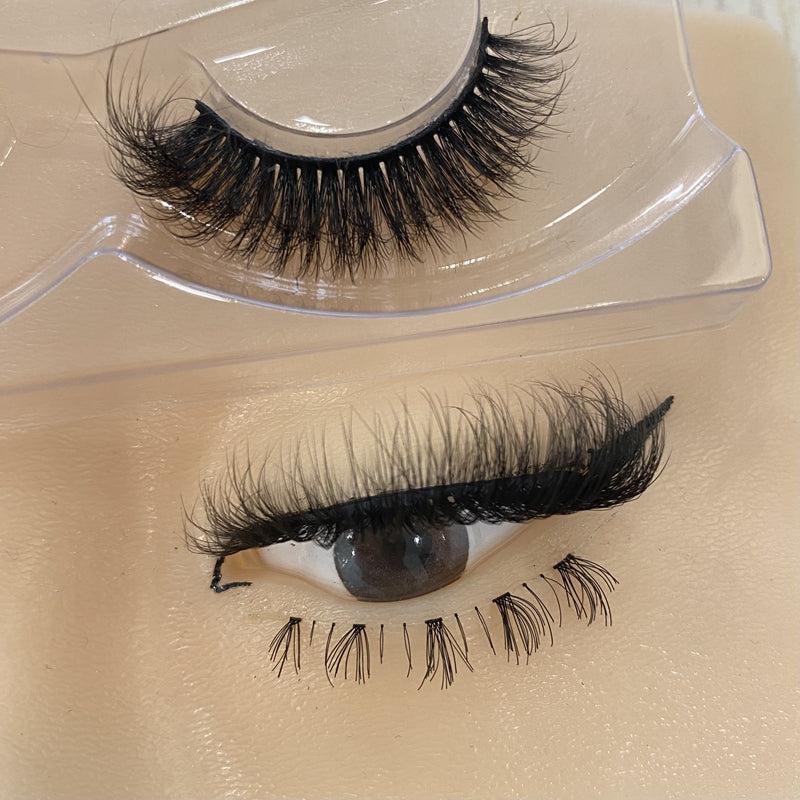 Best Selling Full Eyelashes 15mm Imitation Mink Eyelashes False Eyelashes Artificial Plant Fiber Russian Full Eyelashes