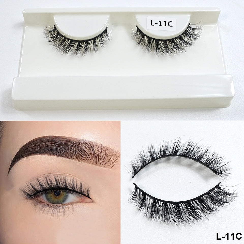3D Mink Eyelashes Wholesale Supplier Fox Eye Effect Winged Short Strip Eyelashes Makeup Natural Cat Eye Eyelashes In Bulk