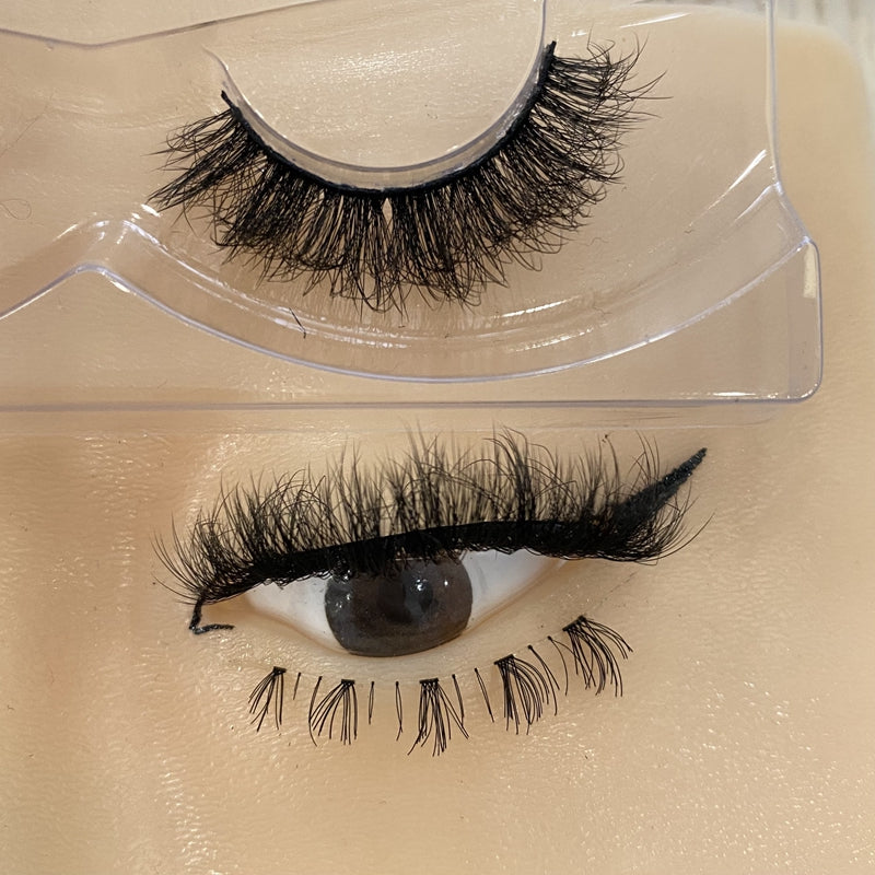 Best Selling Full Eyelashes 15mm Imitation Mink Eyelashes False Eyelashes Artificial Plant Fiber Russian Full Eyelashes