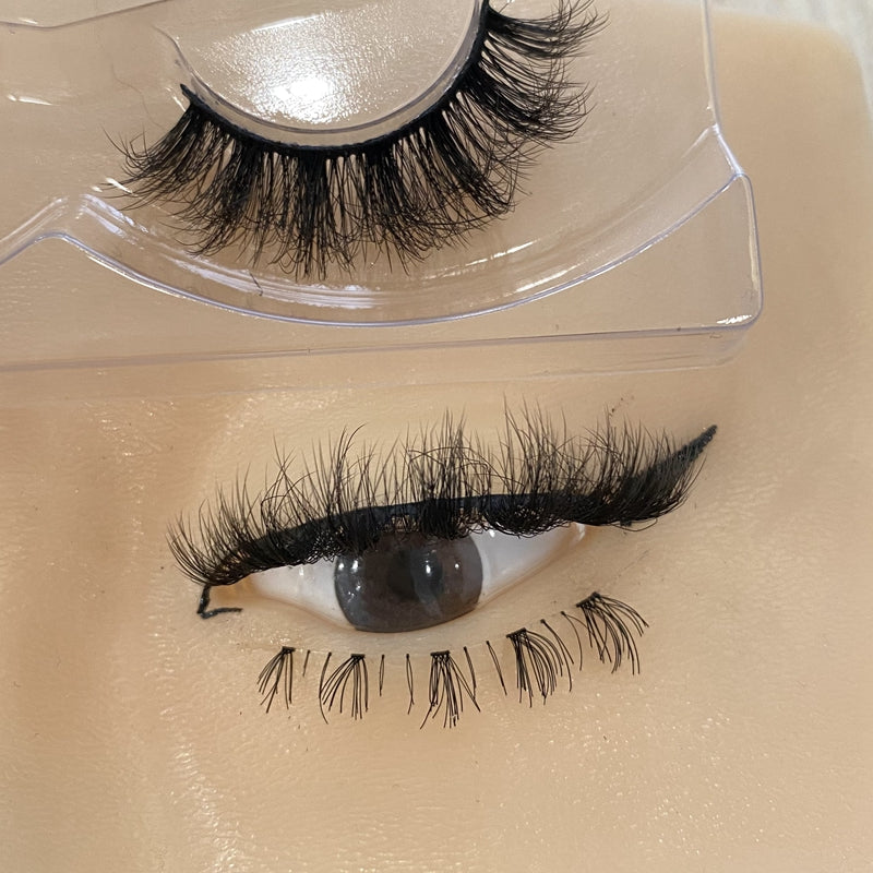 Best Selling Full Eyelashes 15mm Imitation Mink Eyelashes False Eyelashes Artificial Plant Fiber Russian Full Eyelashes