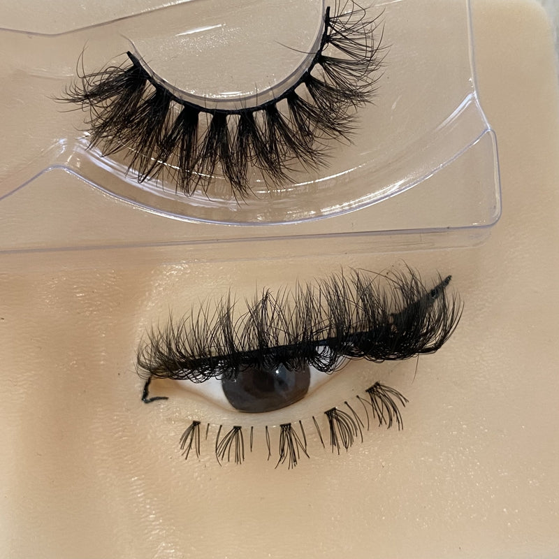 Best Selling Full Eyelashes 15mm Imitation Mink Eyelashes False Eyelashes Artificial Plant Fiber Russian Full Eyelashes