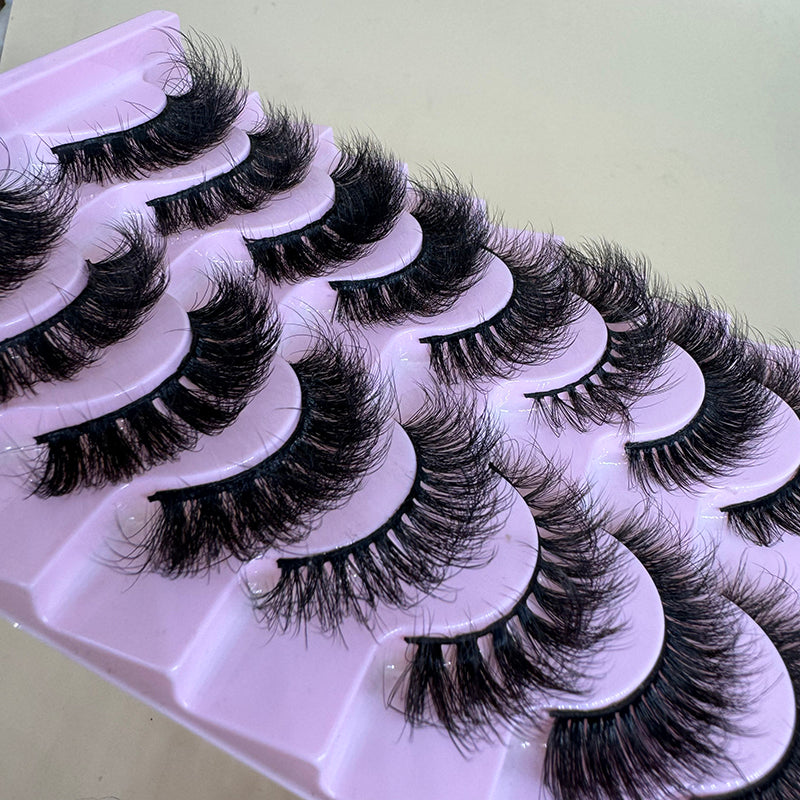 Best Selling Full Eyelashes 15mm Imitation Mink Eyelashes False Eyelashes Artificial Plant Fiber Russian Full Eyelashes