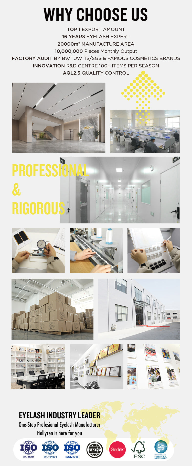 Hollyren Full Eyelashes False Eyelashes Natural Eyelashes Wholesale Imitation Mink Eyelashes With Eyelash Box Custom Logo