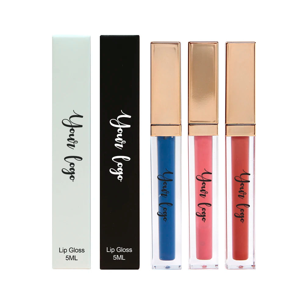 Private Label Lip Gloss Supplier Gloss Transparent Shiny Lasting Lip Gloss Suit