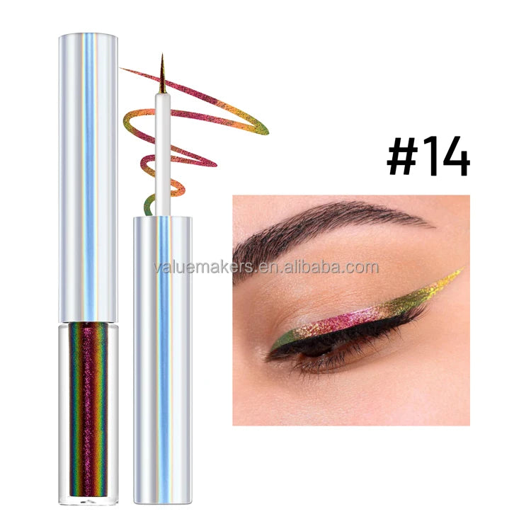 Private label new arrival metallic eyeliner water activated eyeliner shimmer chameleon liquid eyeliner