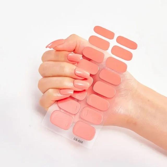 Waterproof Nail Gel Sticker Decal Semi-cured UV Lamp Gel Nail Sticker With UV Lamp, Durable