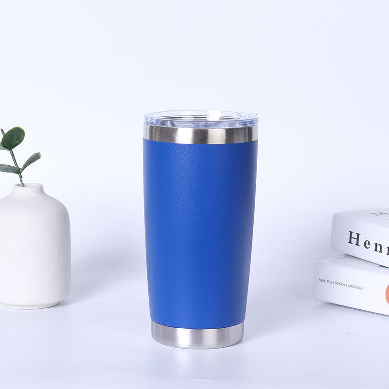 Wholesale Powder Coated Insulated Travel Coffee Cup Plain Tumbler Stainless Steel Double Wall Vacuum Cup 20 Oz Tumbler With Lid