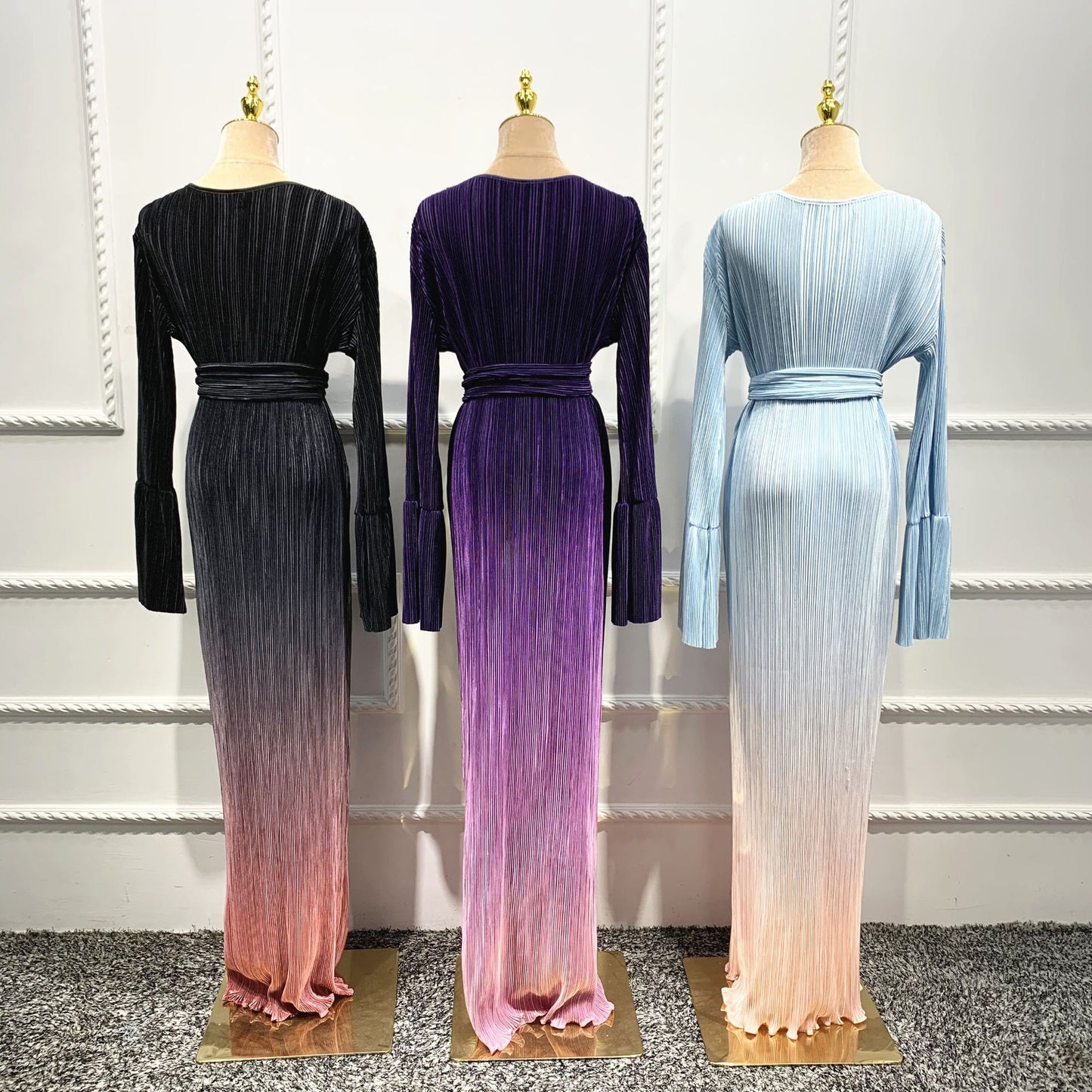 Ombre Pleated Robe Dress Mean Dress Yiwu Manufacturers Wholesale Mushilin Dress