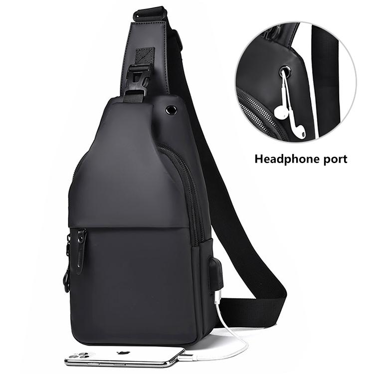 Custom Logo PU Leather Smart Side Casual Bag Travel Messenger Men's Sling Chest Crossbody Waist Bag Men's Bag Waist Bag