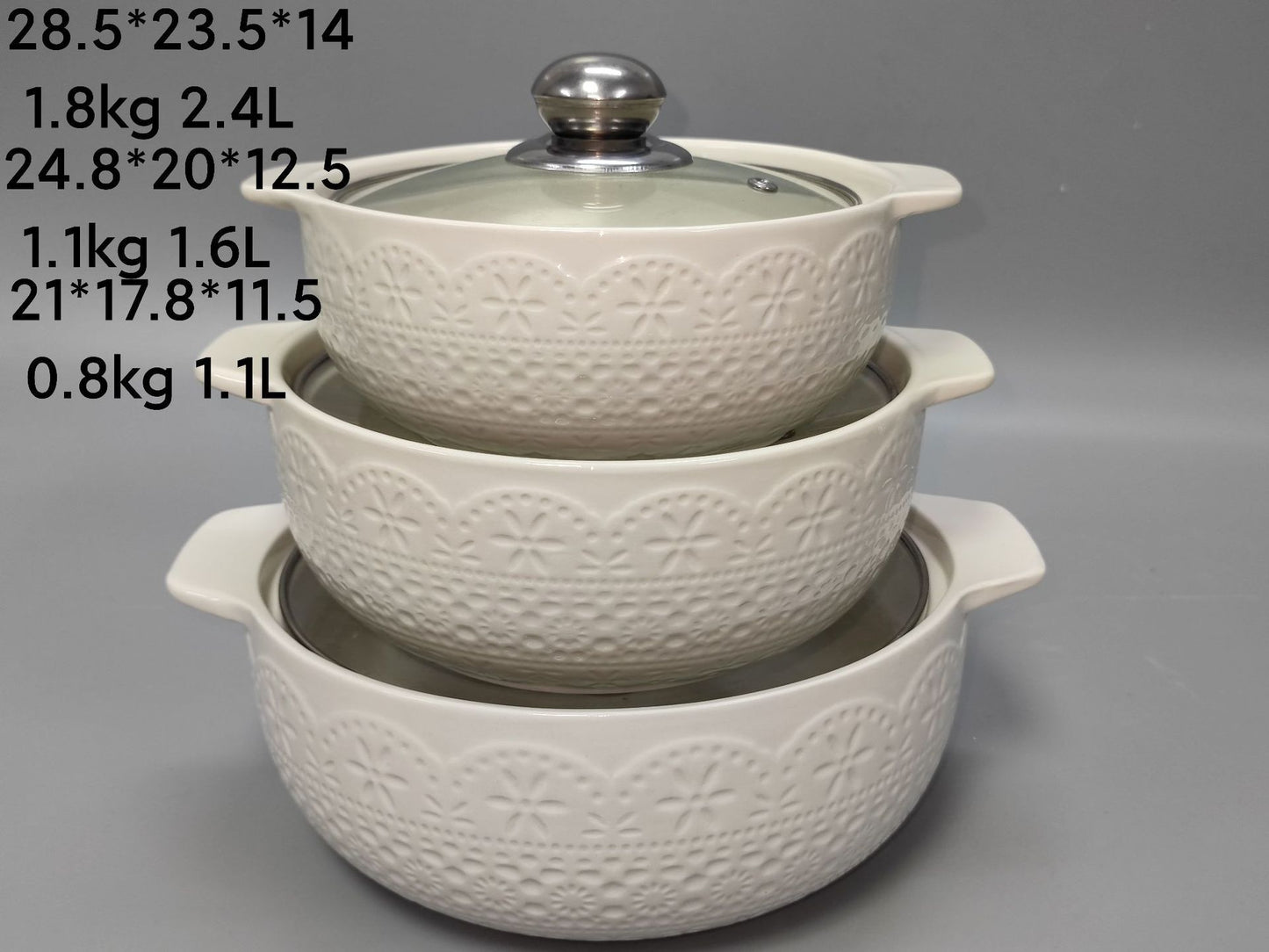 Hot Sale 2024 Cheap Cookware Factory Gift Suit Kitchen Ware Pot Set Ceramic Soup Pot Red Ceramic Soup Pot