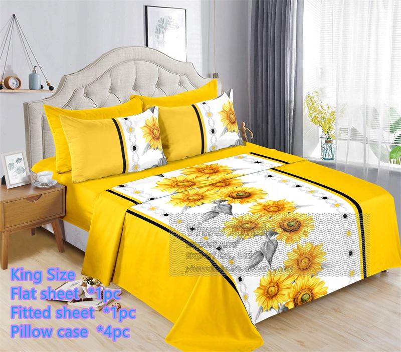 6pc Bedding Suit Wholesale In Stock Retail Printed Cotton Touch Fit Sheets King Bed Sheet With Pillowcase 6 Pcs