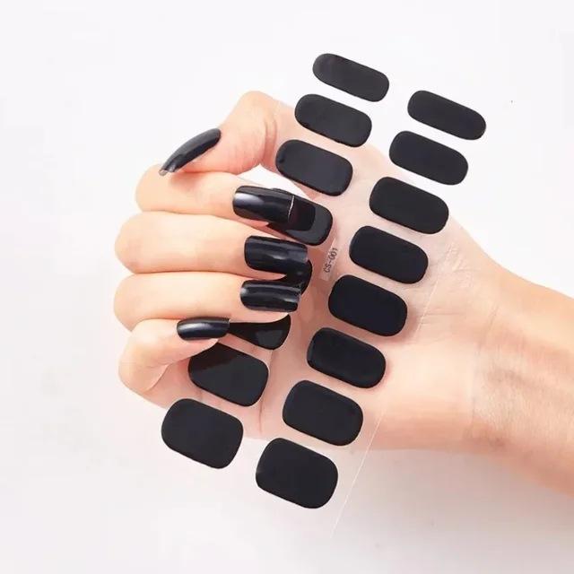 Waterproof Nail Gel Sticker Decal Semi-cured UV Lamp Gel Nail Sticker With UV Lamp, Durable
