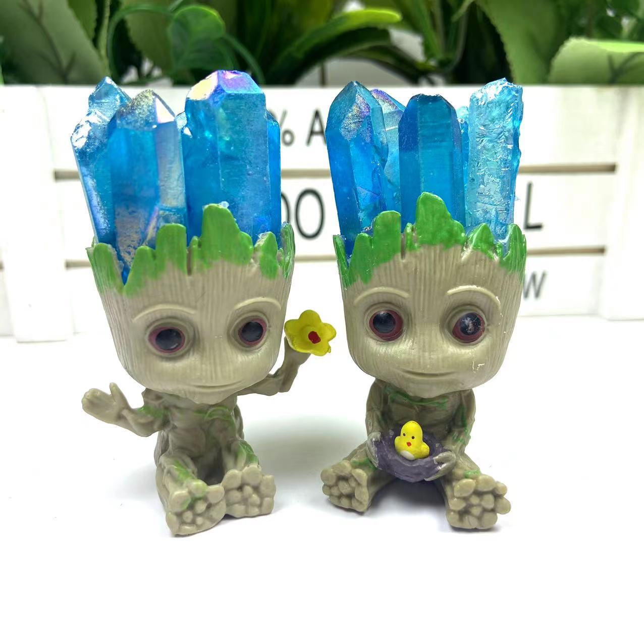 Hot Sale Natural Crystal Chip Crafts Groot Halo Crystal Crafts Home Decoration Gifts