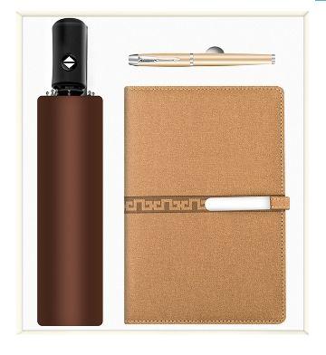 Corporate Gift Souvenirs Customized Logo For Guests Notebook Journal With Pen And Flask Umbrella USB Power Bank