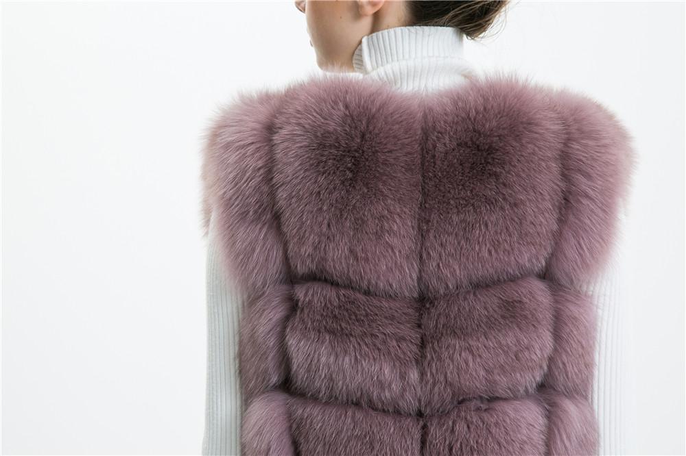 Factory Wholesale Women Genuine Goods Fox Fur Gilet OEM Service Winter Long Natural Fox Fur Vest For Girls