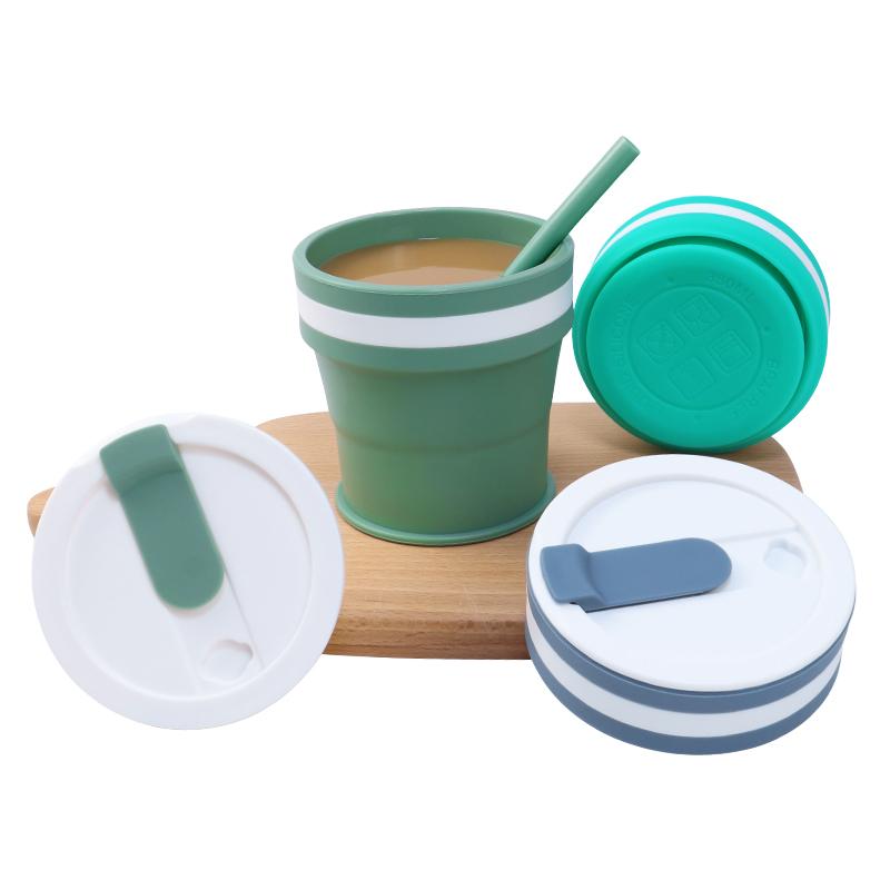 Customized Portable Eco Foldable 16 Oz 350 Ml 450 Ml 500 Ml 550 Ml Outdoor Travel Reusable Silicone Foldable Foldable Coffee Cup Mug