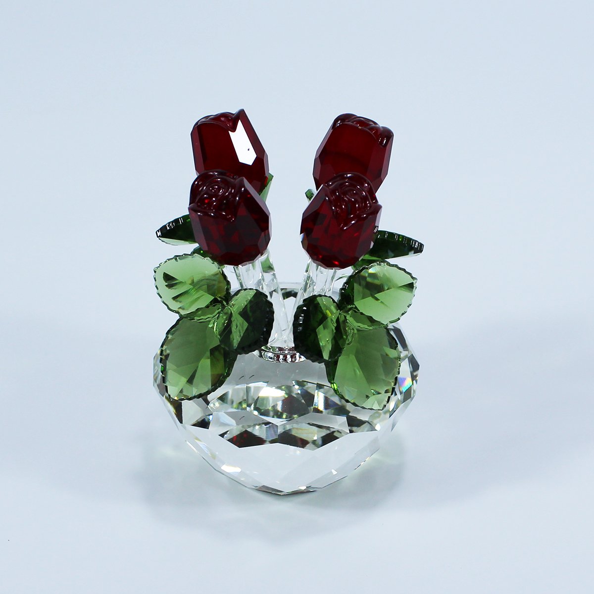 Hitop Crystal Flower Crystal Glass Rose Statue Novelty Craft Gift Anniversary Christmas Gift New Product Ideas