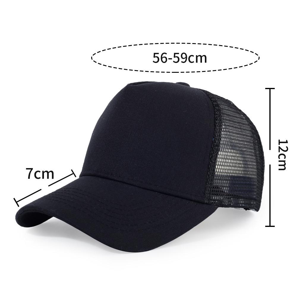 Ready To Ship High Quality Wholesale Custom Logo High Crown Snapshot Mesh Cap Curved Brim 5 Panel Cotton Canvas Trucker Cap