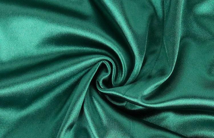 Y307044 Pleated Green Satin Dress Long Puff Sleeve High Waist Soft Midi Banquet Party Plus Size Women's Clothing