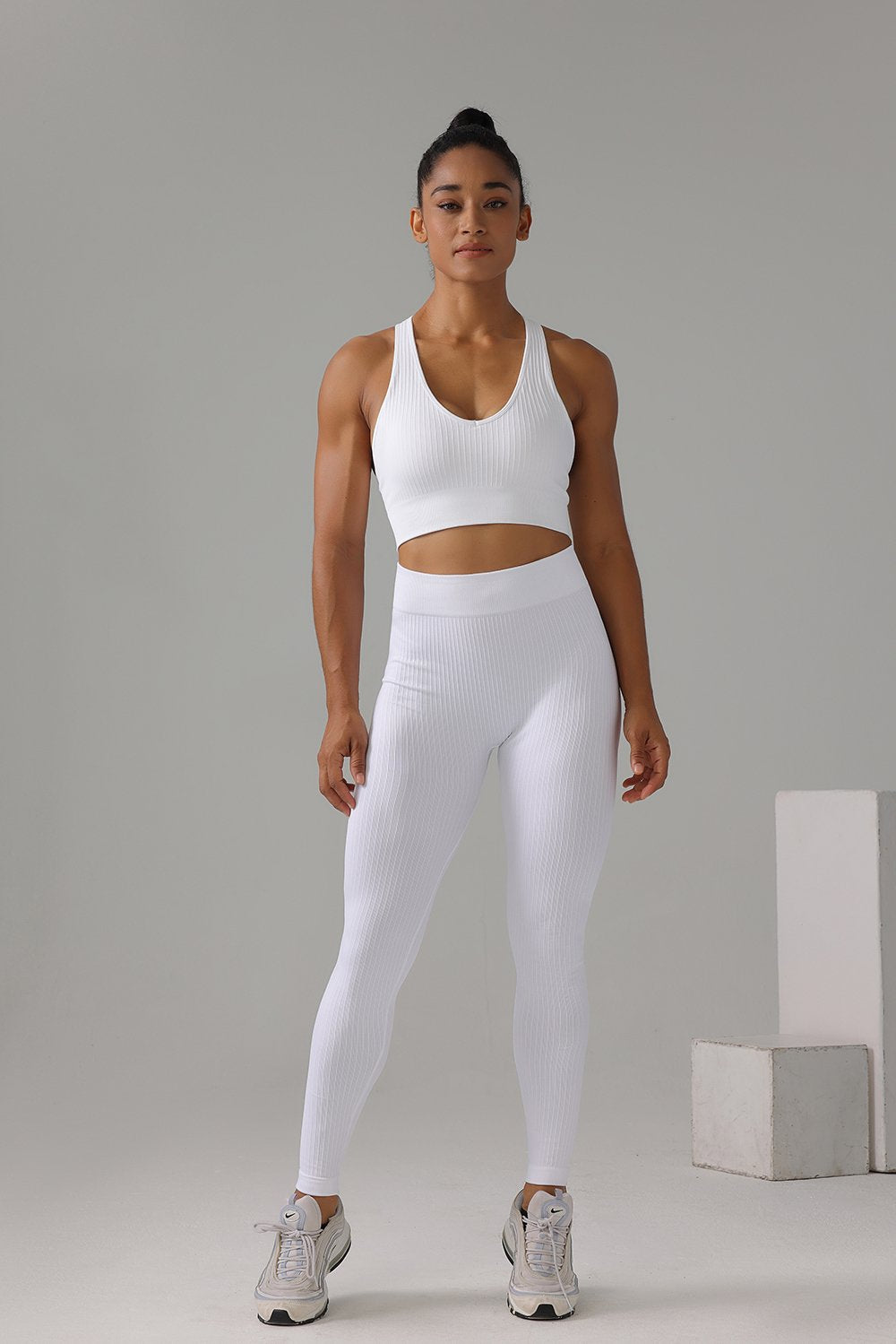 High Quality Rib Zipper 6-piece Set Active Wear Fitness Seamless Yoga Suit Sports Bra Leggings Women's Fitness Suit