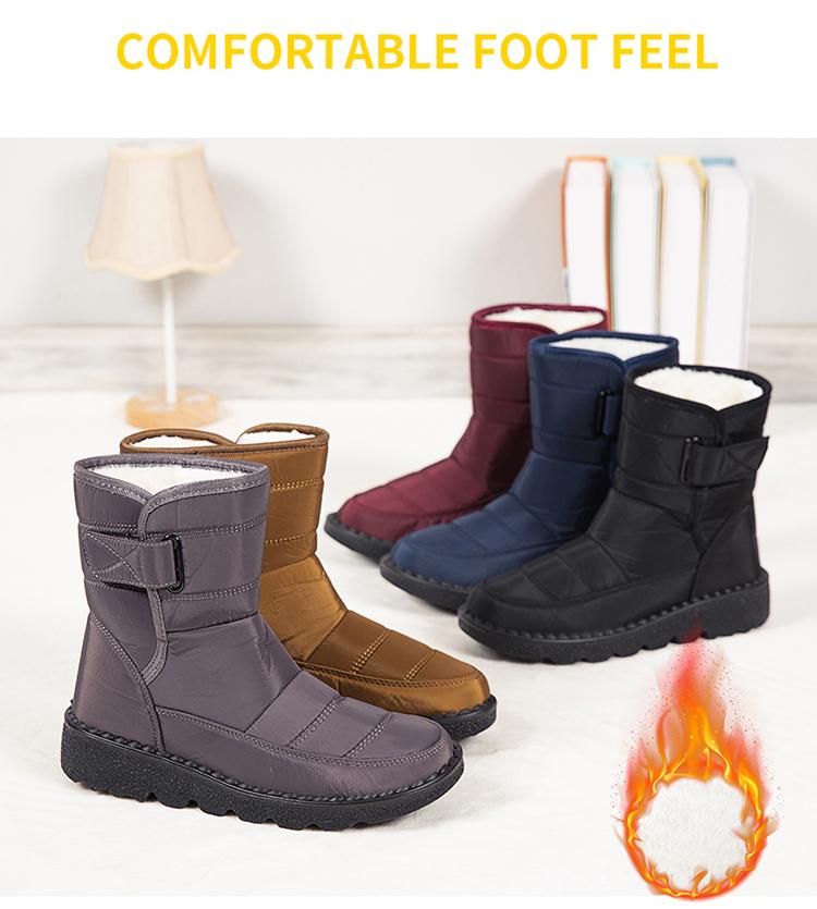 Customized Winter Warm Waterproof Casual Shoes Boots Women's Plus Size Fur Snow Boots Women's Cloth-covered Snow Boots