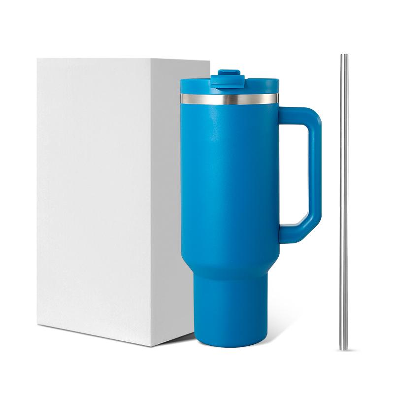 Portable Outdoor Custom Stainless Steel 40 Oz With Handle Straw Double Wall Coffee Mug Travel Insulated Beer Mug