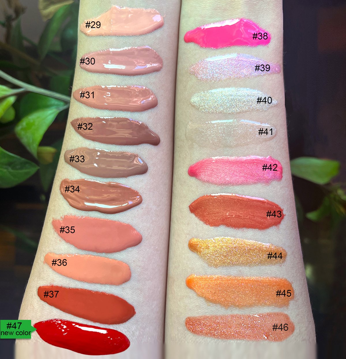 Wholesale Vegan Cosmetics Pink Transparent Nude Lip Gloss Supplier Custom Trademark Sequins Lip Gloss Private Label Lip Gloss