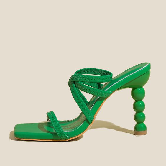 Fashion Hot Sale 2023 New High Heel Shape Heel Elastic Step With Comfortable Sandals Size 35-42