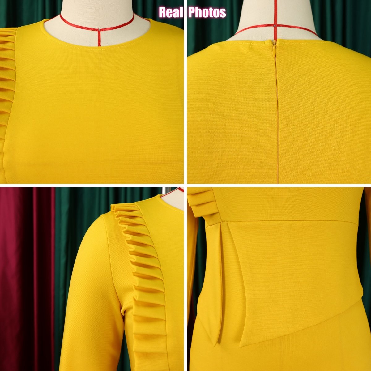 New Office Ladies Elegant Dress Autumn And Winter Long Sleeve Bag Hip Vestibule African Women Stretch Midi Pencil Skirt