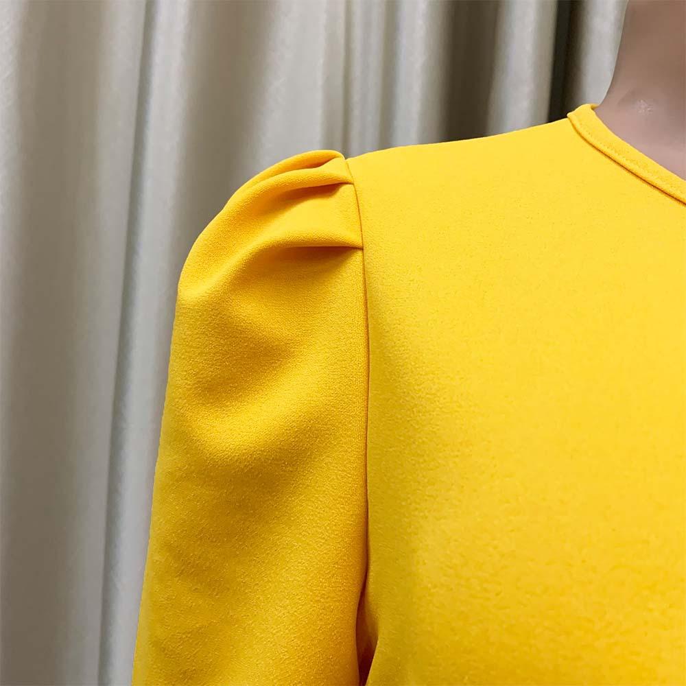 2023 New Plus Size Women's Summer New Short Sleeve Pleated Solid Color Plus Size Dress Women's Elegant