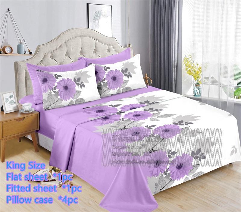 6pc Bedding Suit Wholesale In Stock Retail Printed Cotton Touch Fit Sheets King Bed Sheet With Pillowcase 6 Pcs