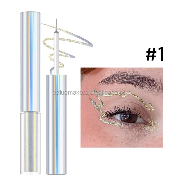 Private label new arrival metallic eyeliner water activated eyeliner shimmer chameleon liquid eyeliner