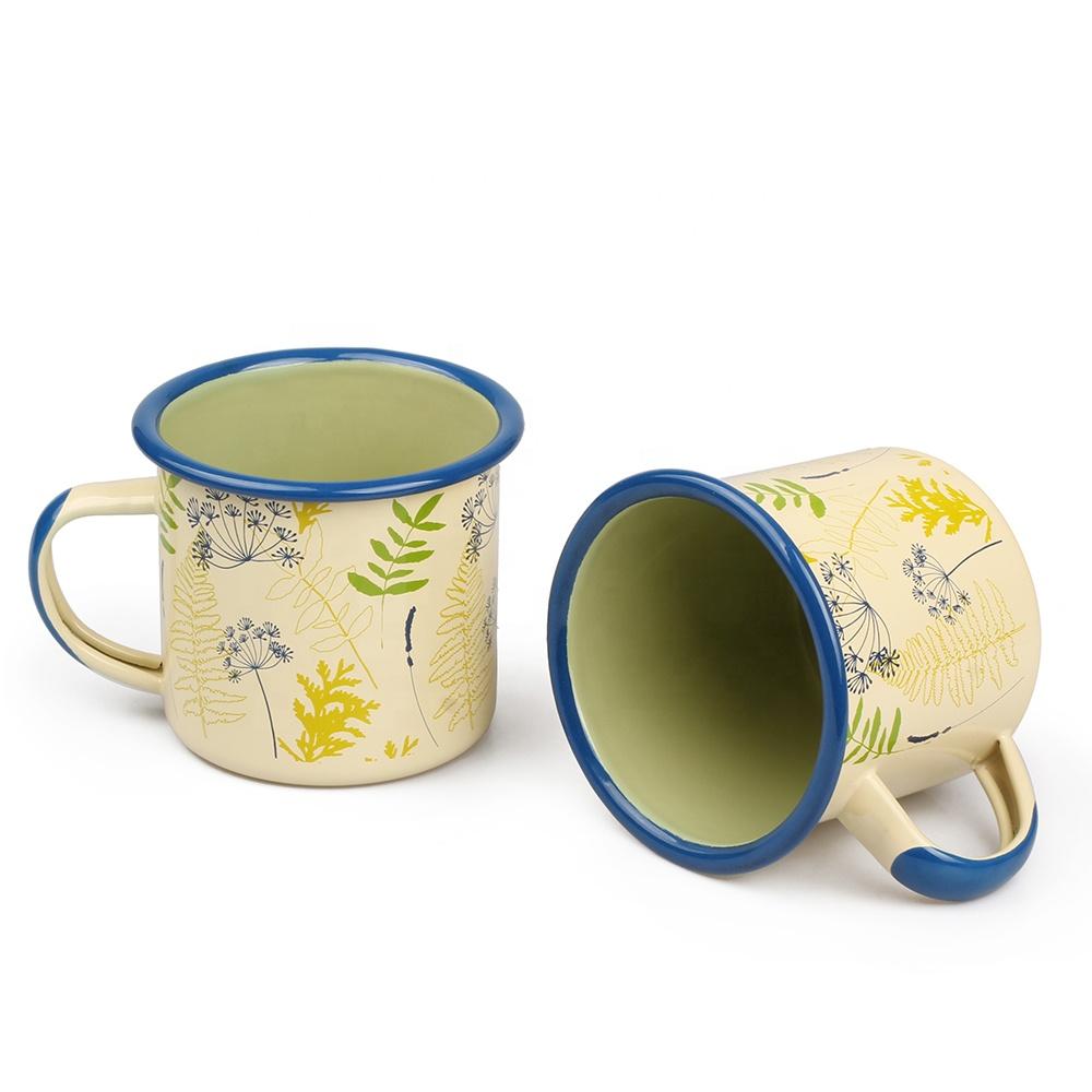 Food Grade Color Enamel Cup Metal Enamel Coffee Cup Outdoor Camping Hiking Backpack