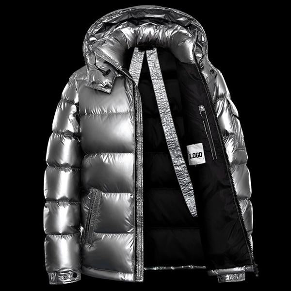 Men's Down Jacket Down Jacket White Duck Down Warm Bright Face Hooded Winter Youth Casual Woven Plus Size Men's Goose