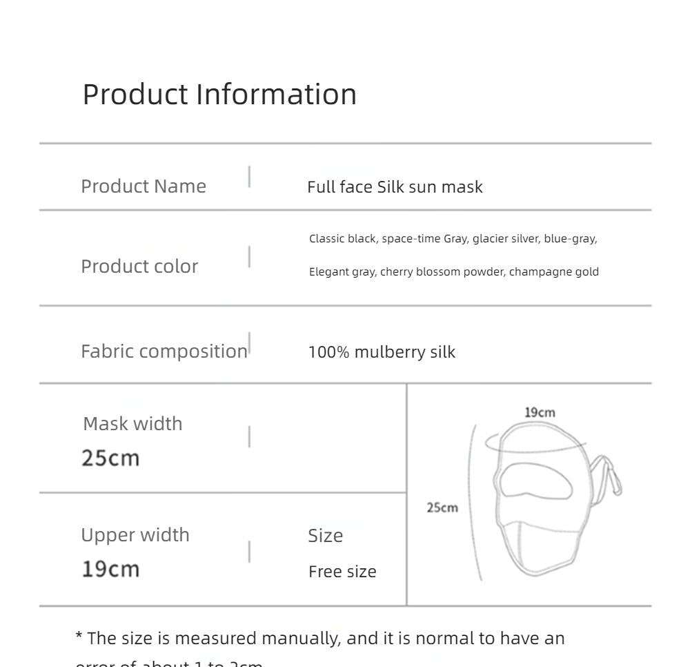 Summer Full Face Sunscreen Mask Outdoor Neck Protection Sunshade Sunscreen UV Protection Ice Silk Sunscreen Veil