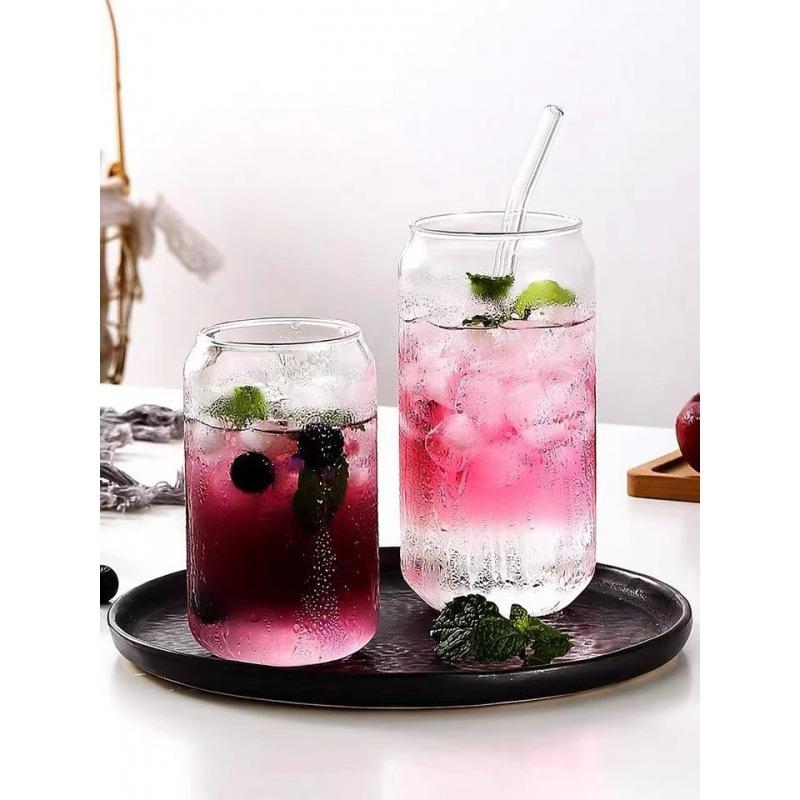 Bamboo Lid Wine Glass 16 Oz Can Cocktail Glass Beer Ice Coffee Glass Whiskey Tea