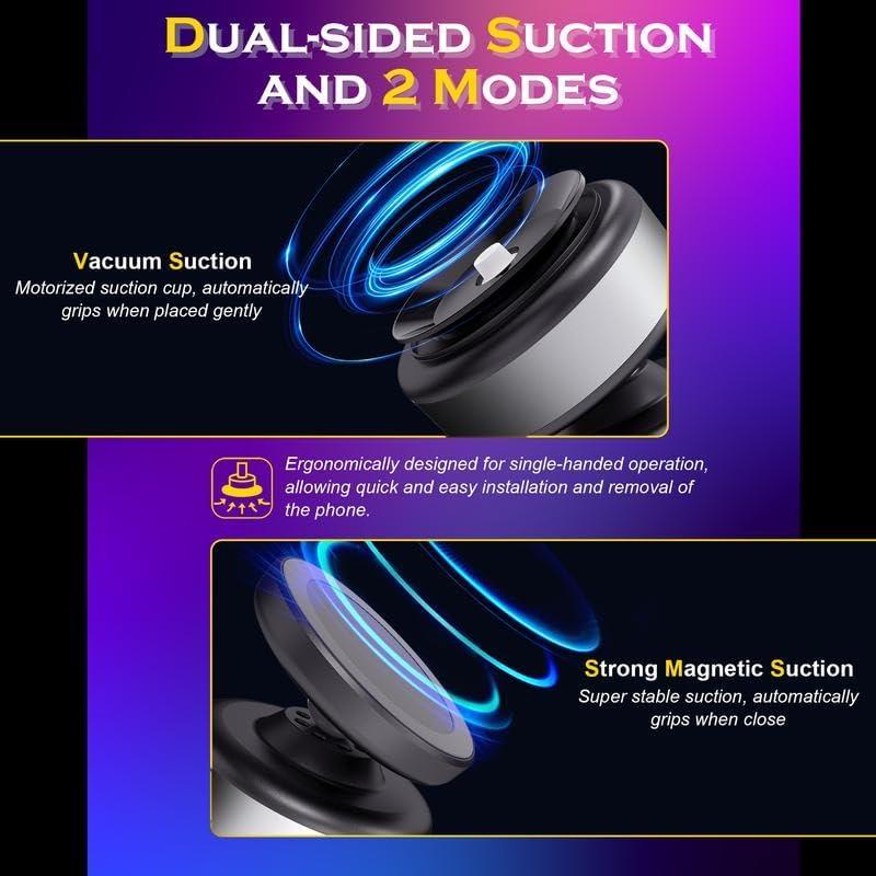 360 Degree Rotating Stable Glass Vacuum Suction Vacuum Battery Mobile Desk Stand Car Magnetic Phone Holder