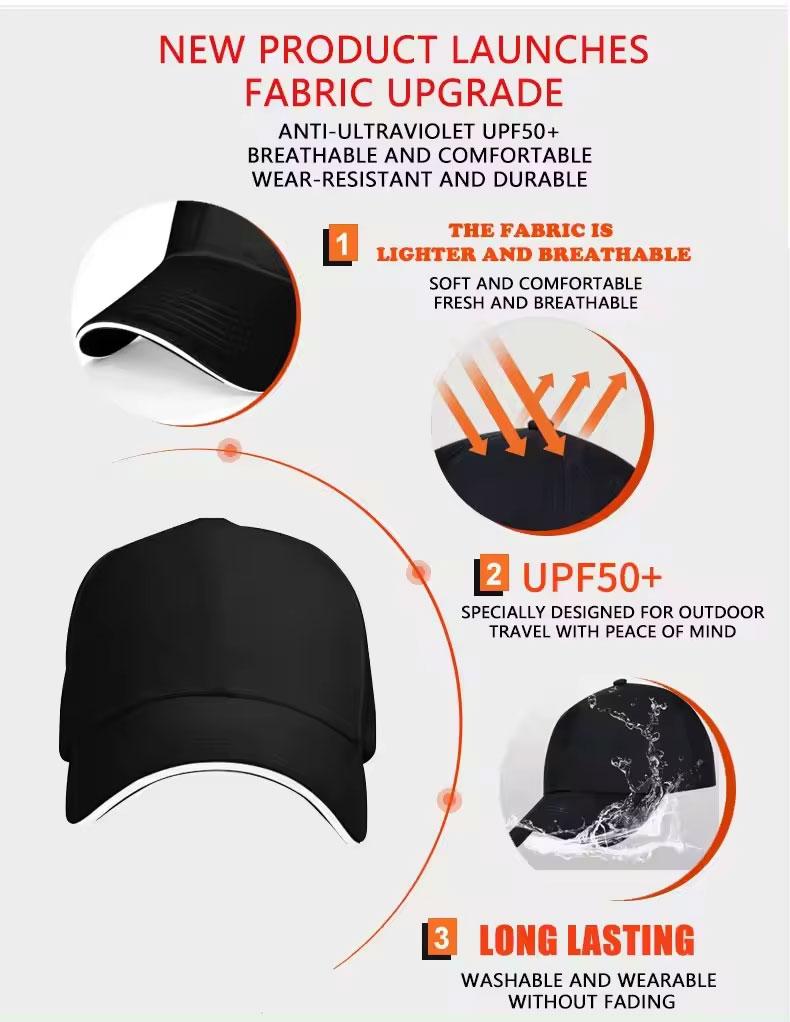 OEM Custom Baseball Cap Waterproof Sports Cap Men And Women Different Design Embroidery Hat Wholesale