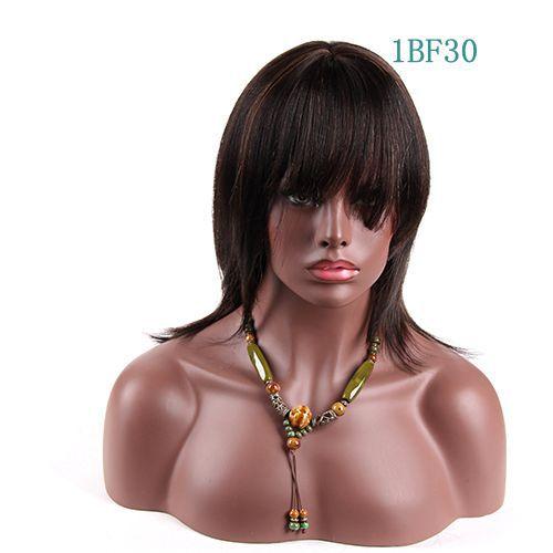 European And American Sell Hair Suit 14-inch Straight Hair Mixed Hair Wearing Women's Wig