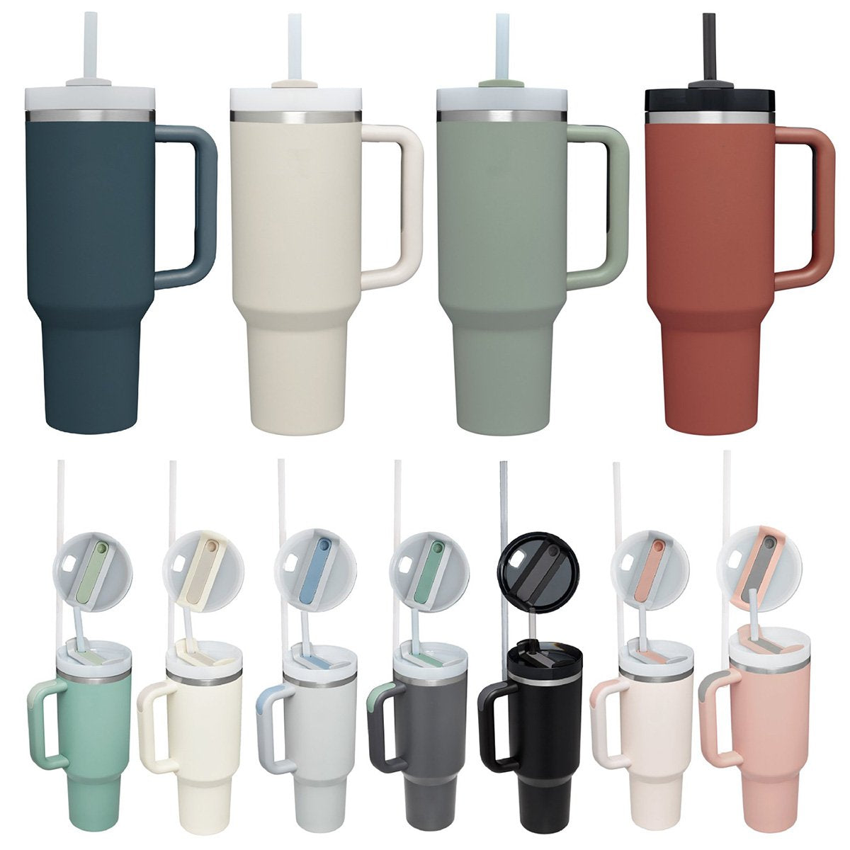 Custom Logo 40 Oz Adventurer Stainless Steel Tumbler Outdoor Double Wall Travel Coffee Cup With Handle And Straw Vacuum Car Cup