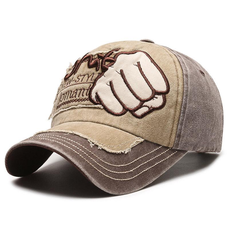 Hot Selling Denim Baseball Cap Men's Trendy Women's Korean Style Washed Old Cave Letter Tear Duckbill Cap Spring And Summer Sun Hat