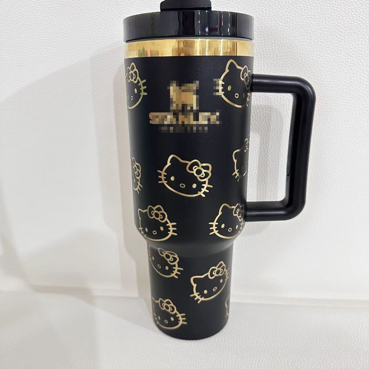 40 Oz KT Cat Print Tumbler Cartoon Water Cup Straw 304 Stainless Steel Double Wall Vacuum Insulated Logo Coffee Travel