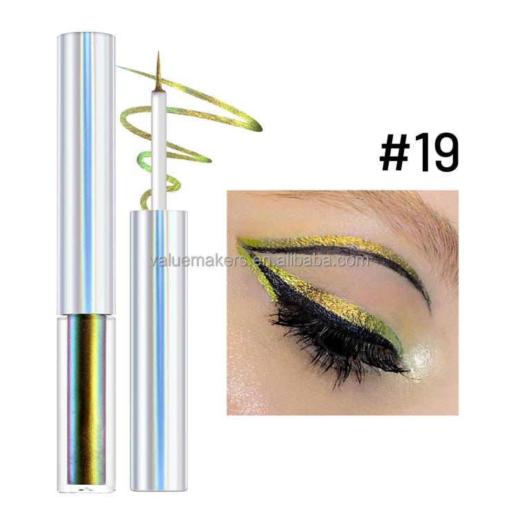 Private label new arrival metallic eyeliner water activated eyeliner shimmer chameleon liquid eyeliner